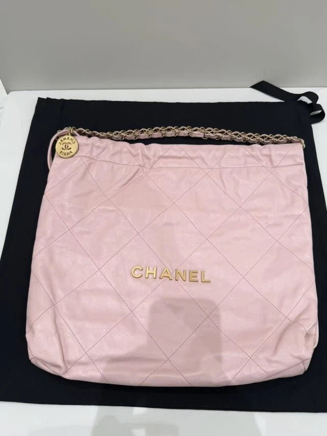 CHANEL 22bag Medium Pink Tote Shoulder Bag for Women