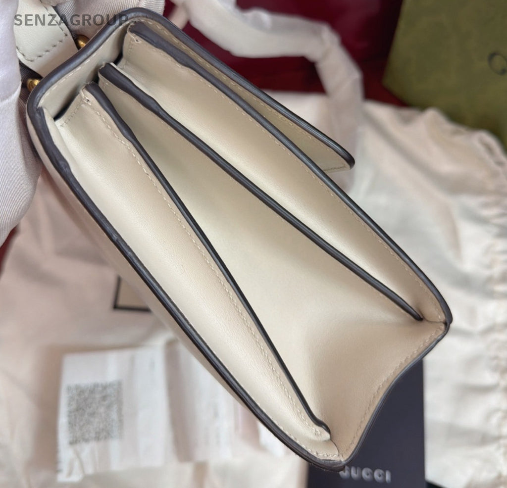 Gucci Zumi 2Way Shoulder Bag Crossbody White Gold Used Women Classic