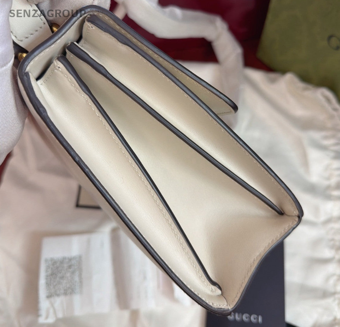 Gucci Zumi 2Way Shoulder Bag Crossbody White Gold Used Women Classic