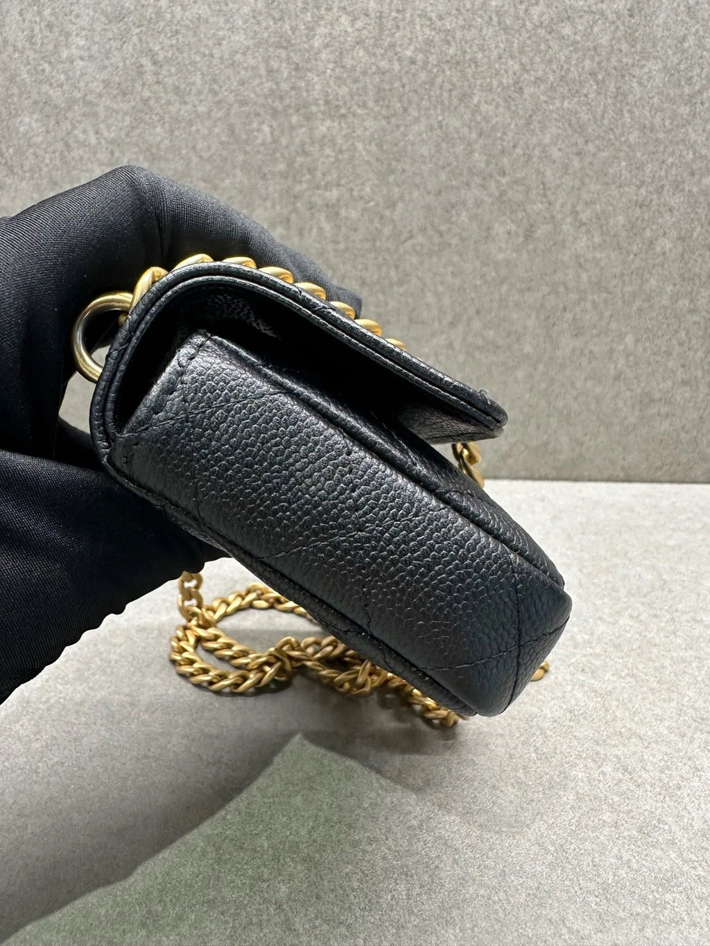 CHANEL Heart Gold Ball Mini Black Leather Crossbody Bag For Women