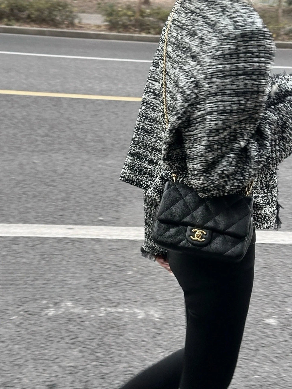 Chanel Black Gold Leather Heart Ball Mini Crossbody Bag For Women