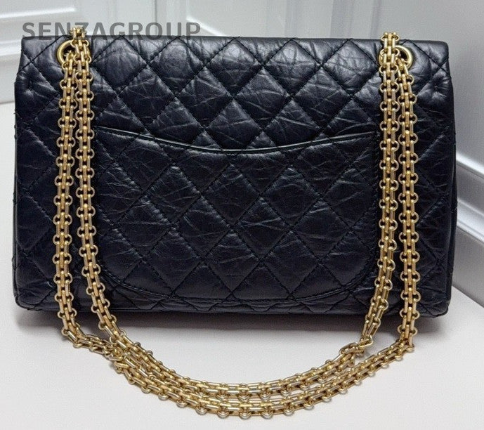CHANEL Classic 2.55 Medium size Black gold Shoulder bag Crossbody