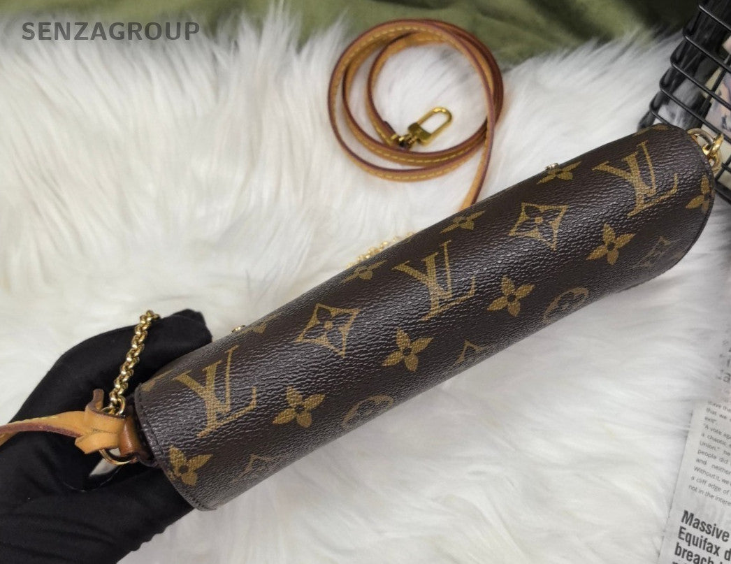 Louis Vuitton Monogram Favorite PM Leather Shoulder Crossbody Bag Women Brown