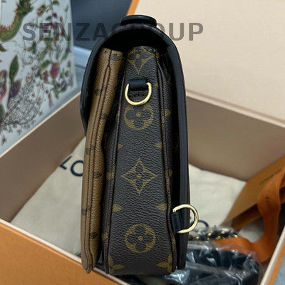 Louis Vuitton Pochette Metis Monogram Backpack Brown Gold Hardware Classic Women