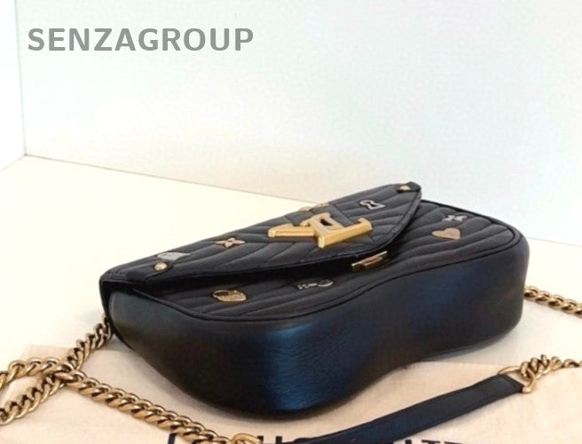 Louis Vuitton New Wave MM Chain Shouldre Crossbody Bag Women Black Gold