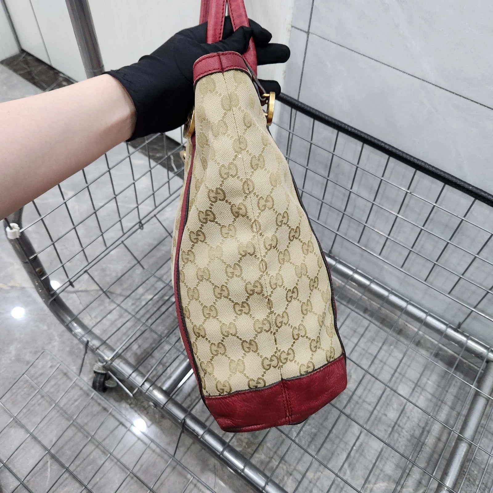 Gucci Canvas Monogram Tote Shoulder Handbag For Women
