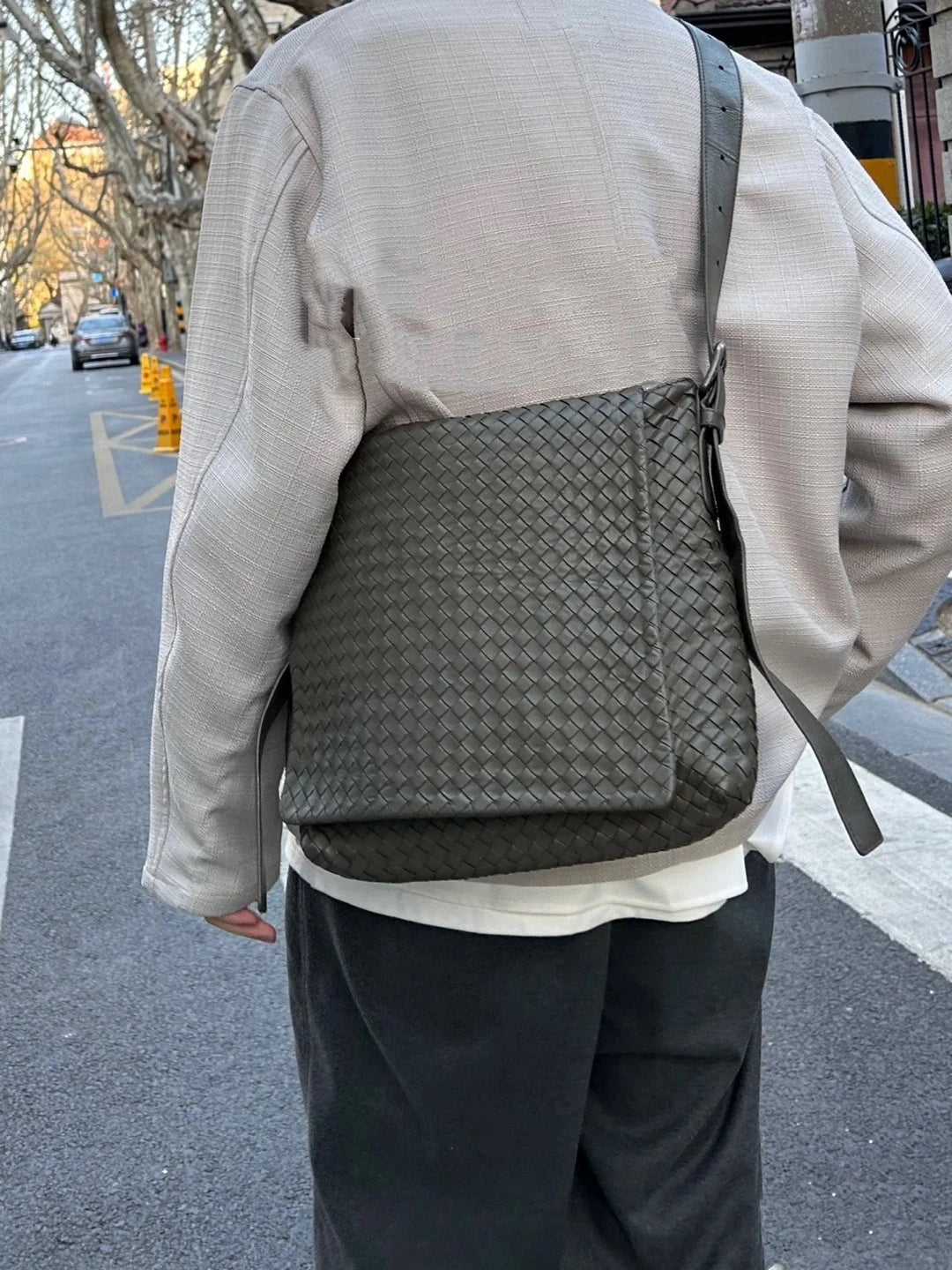 Bottega Veneta Woven Lambskin Crossbody Bag