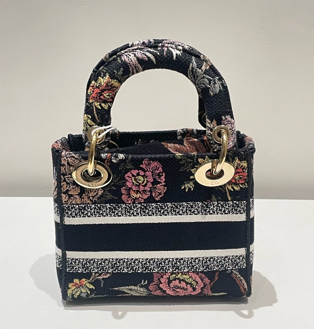 Christian Dior Lady D-lite Jardin Botanique Top Handle Bag Fashionable Excellent