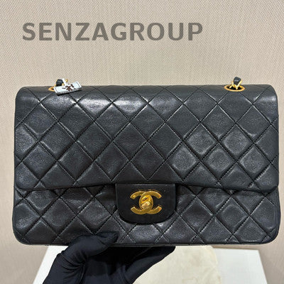 Chanel Black Gold CF Medium Vintage Quilted Chain Shoulder Bag