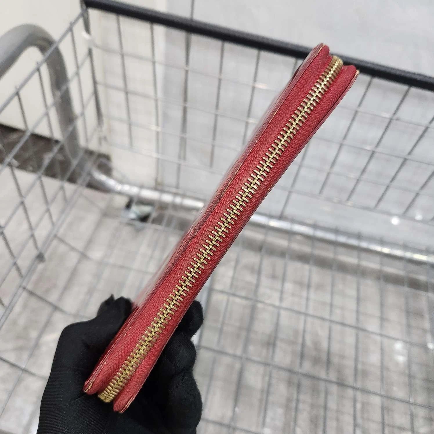 Louis Vuitton Red Patent Leather Long Wallet Clutch For Women