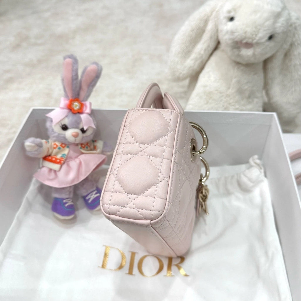 Dior Sakura Pink Ultra Mini Djoy Crossbody Top Handle Bag For Women