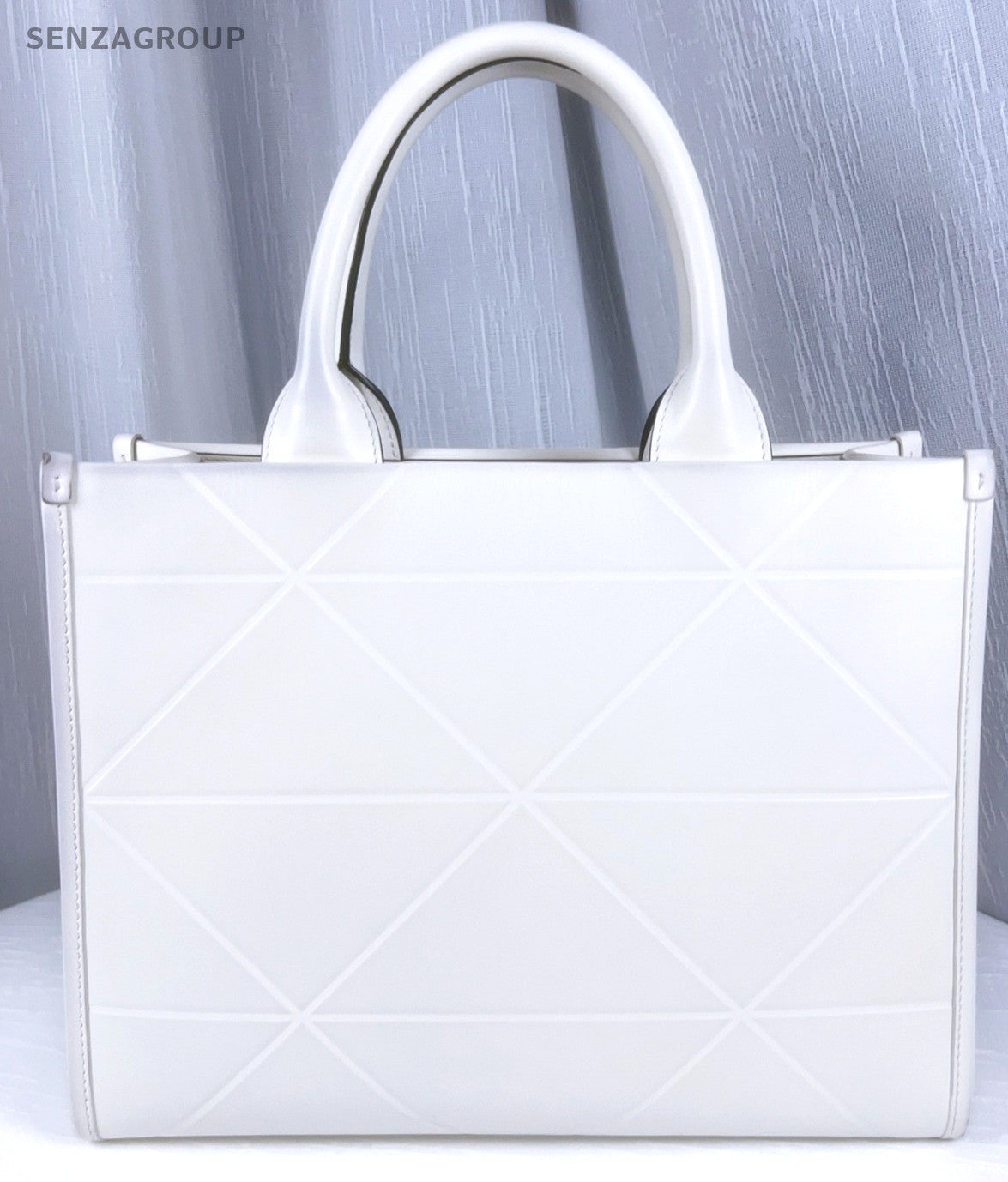 PRADA Symbole Top Handle tote Handbag White Gold Women Almost Brand NEW