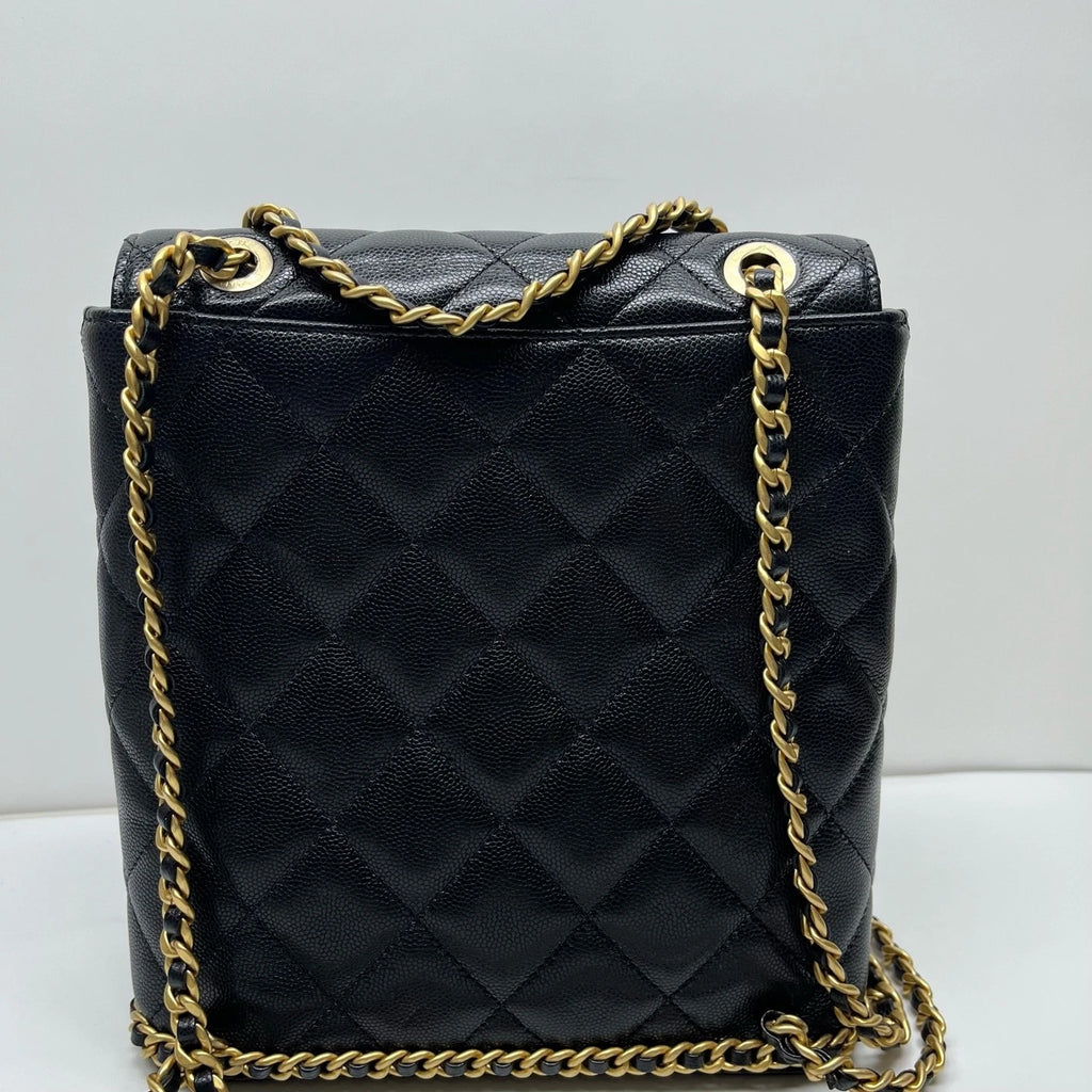 CHANEL Black Leather Backpack For Women