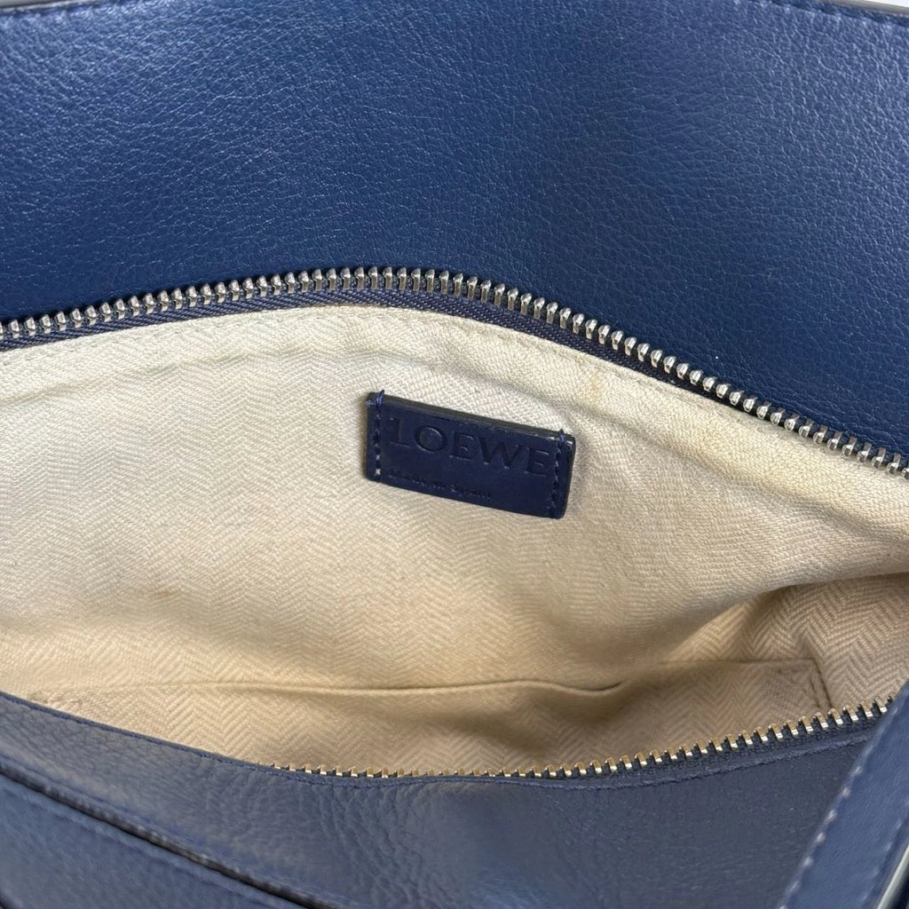 SJ0001 Loewe Medium Puzzle Bag in Navy Blue Calfskin