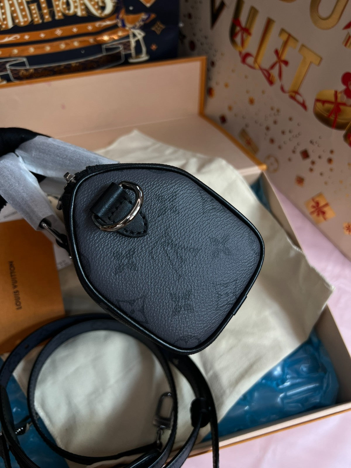Louis Vuitton Keepall XS Black Monogram 2WAY Shoulder bag Crossbody Brand NEW