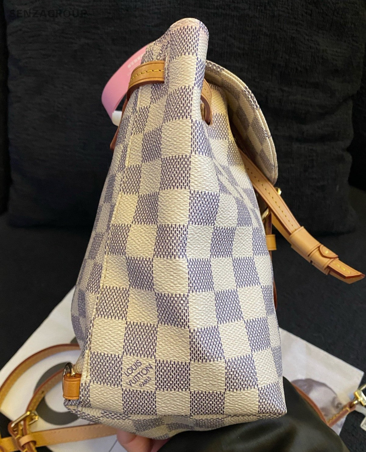 Louis Vuitton White Daimer Ebene Mini Backpack Used Women Classic