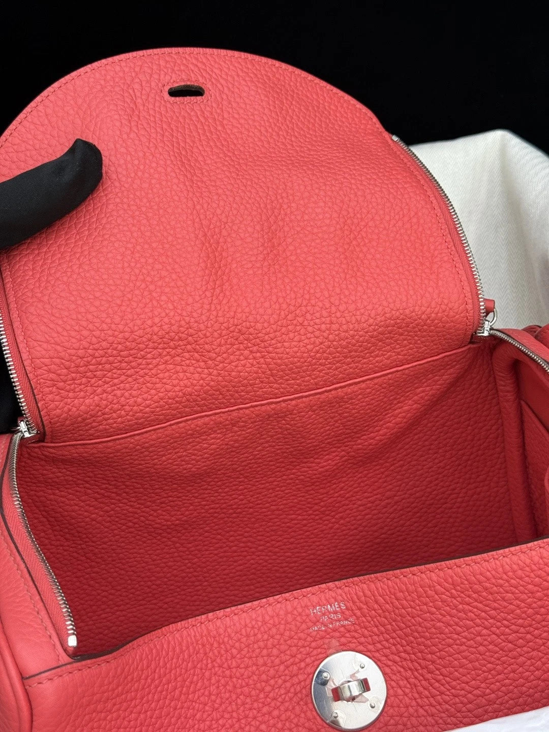 Hermes Lindy26 Pink Silver Hardware 2Way Top Handle Bag Crossbody