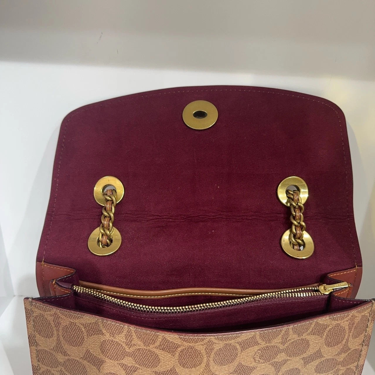 COACH Parker 26 Classic Canvas Calfskin Shoulder Crossbody Handbag For Women