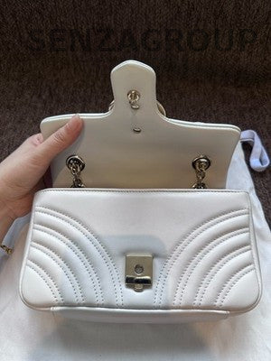 Gucci Marmont Chain Shoulder Crossbody Bag Silver Women Classic
