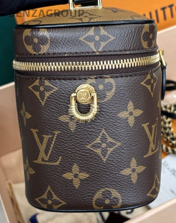 Louis Vuitton Vanity Monogram Chain Shoulder Bag Crossbody Brown Gold Women