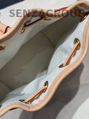 Louis Vuitton White Denim Nano Noe Bucket Bag Women's Crossbody