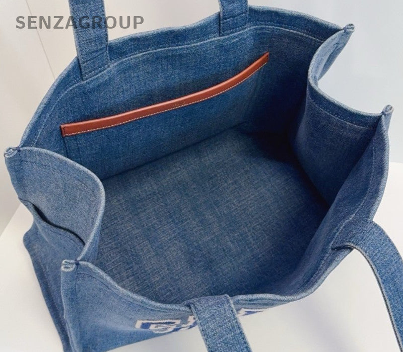 Celine American-style logo Tote Denim Shoulder Handbag