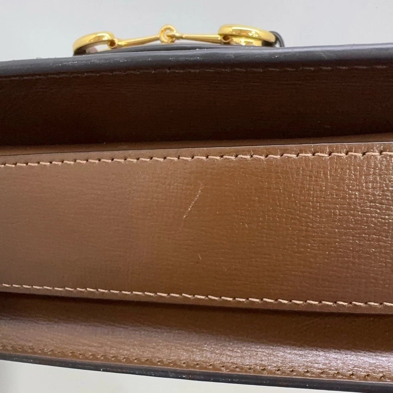 Gucci Saddle Canvas Leather Shoulder Bag Crossbody Excellent
