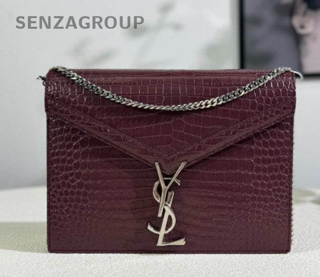 YSL Saint Lauren Paris Chain Shoulde Bag Woman dark Red