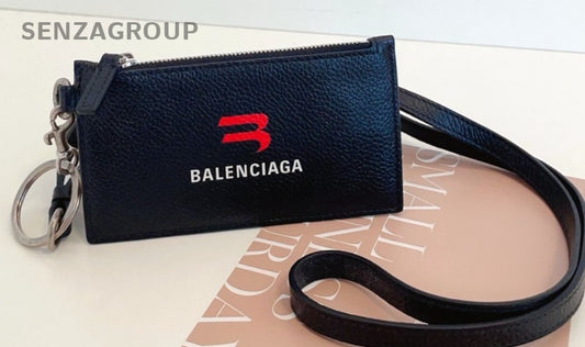Balenciaga Shoulder Crossbody Card Holder Black Unisex Adults Almost Brand New