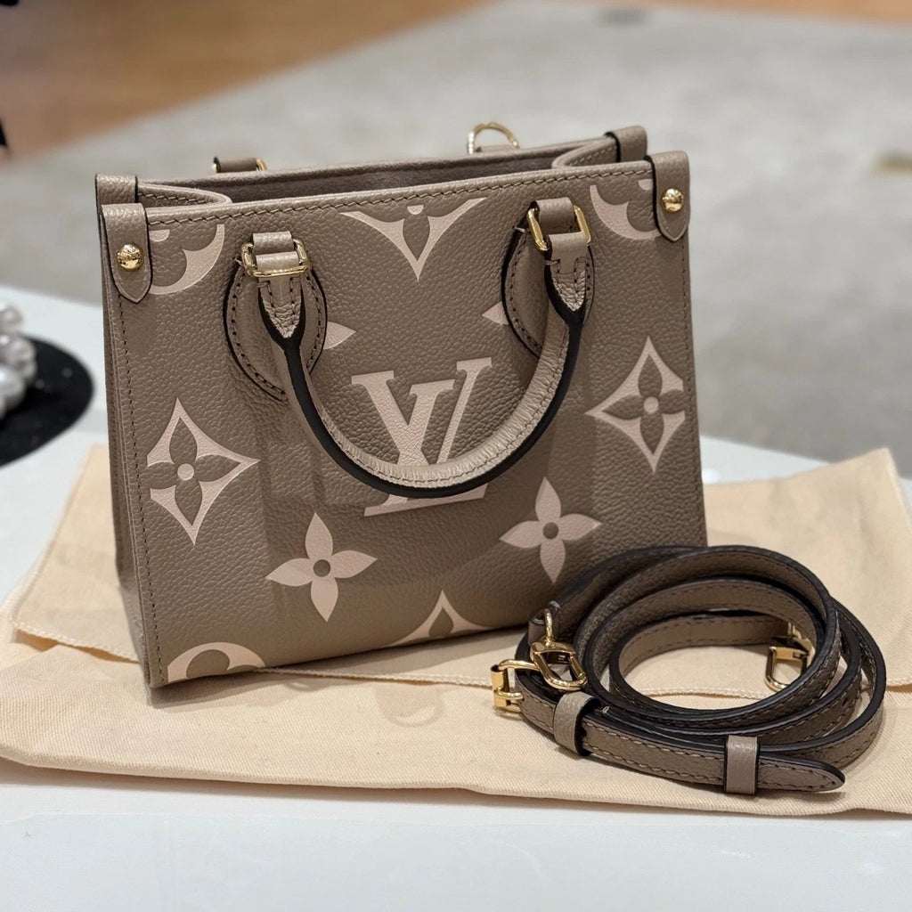 Louis Vuitton Onthego BB Gray Tote Bag For Women
