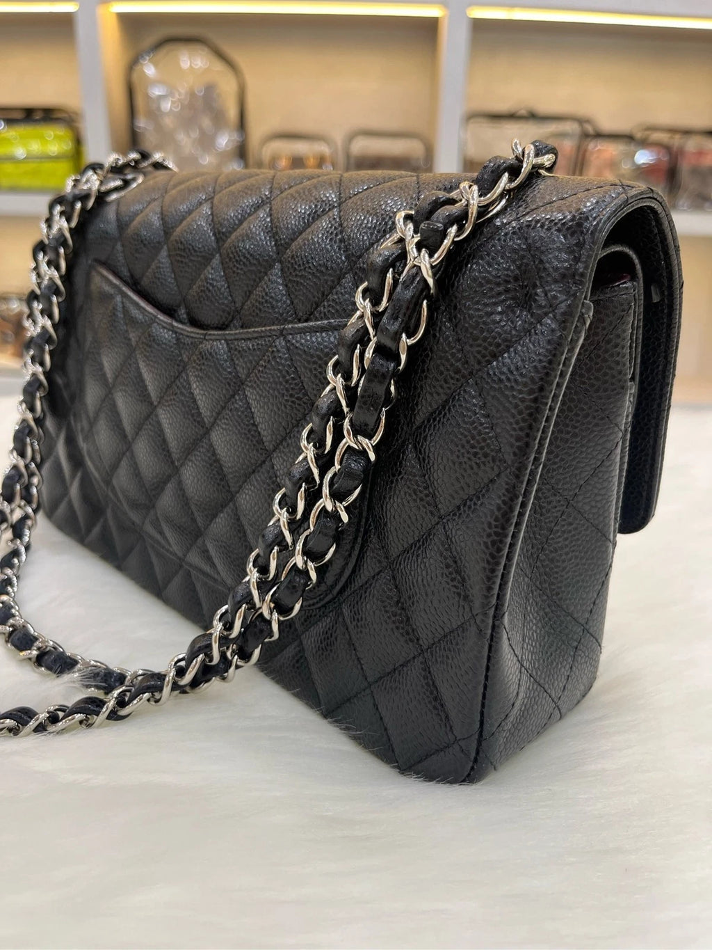 CHANEL CF Medium Black Shoulder Crossbody Bag For Women
