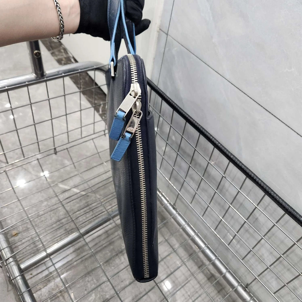 Dior Blue Colorblock Laptop Briefcase Handbag For Women