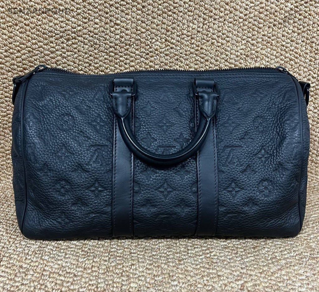 Louis Vuitton Keepall 35 Monogram Top Handle Bag Crossbody Unisex Adults  Black