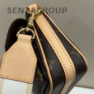 Louis Vuitton Monogram Shoulder Crossbody Bag Brown Gold Hardware