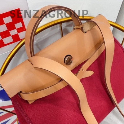 Hermès Herbag 31 Red Silver Hardware Shoulder Bag Women's Classic
