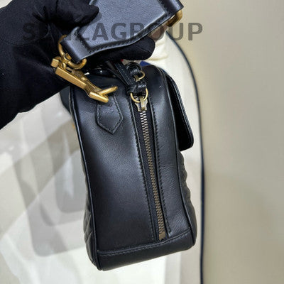 Gucci Black Gold Buckle Shoulder Crossbody Bag Classic Fashion Women