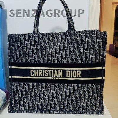 Dior Book Tote Bag Black Oblique Canvas Women's Classic Fashion Tote