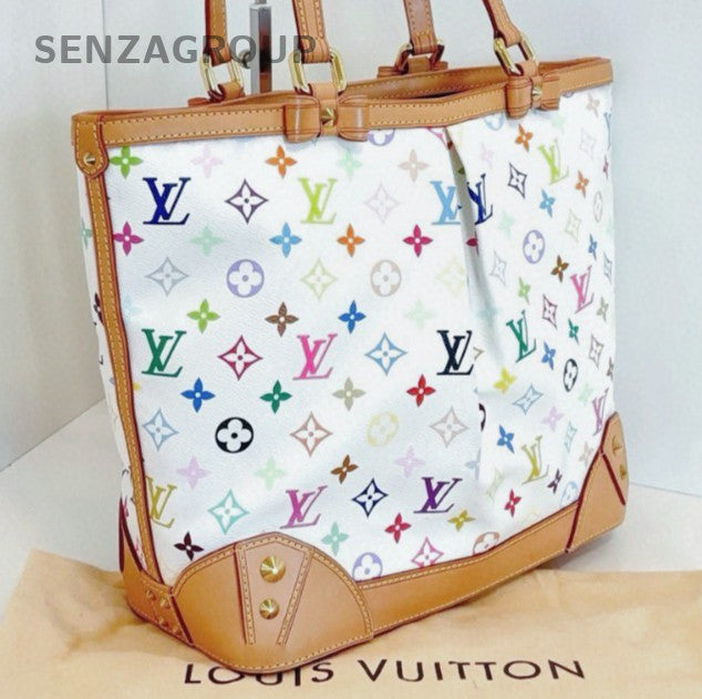 Louis Vuitton White Multicolor PM Monogram Handle Bag Shoulder Bag Women Classic