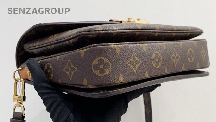 Louis Vuitton Pochette Metis Monogram Shoulder Bag Brown Gold Women Classic