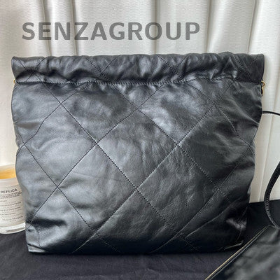Chanel Black Gold 22 Bag Small Chain Shoulder Bag Quilted Classic Women