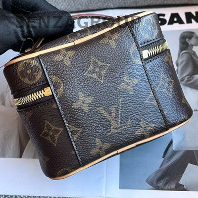 Louis Vuitton Monogram Nice Nano Zippy Cosmetic Pouch Brown Gold