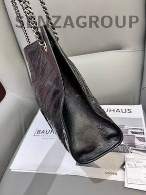 Saint Laurent Niki Shopping Bag Chain Shoulder Bag Black Silver Women Classic