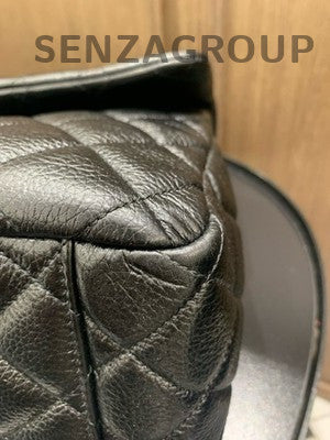 Chanel Classic Flap Black Gold Large Quilted Chain Shoulder Bag