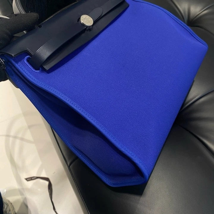 Hermers Herbag 31 Canvas Top Handle Crossbody Bag Blue Black Women D