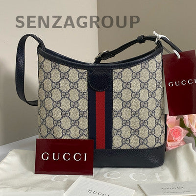 Gucci Ophidia GG Canvas Tote Shoulder Bag Beige Black Women's Classic