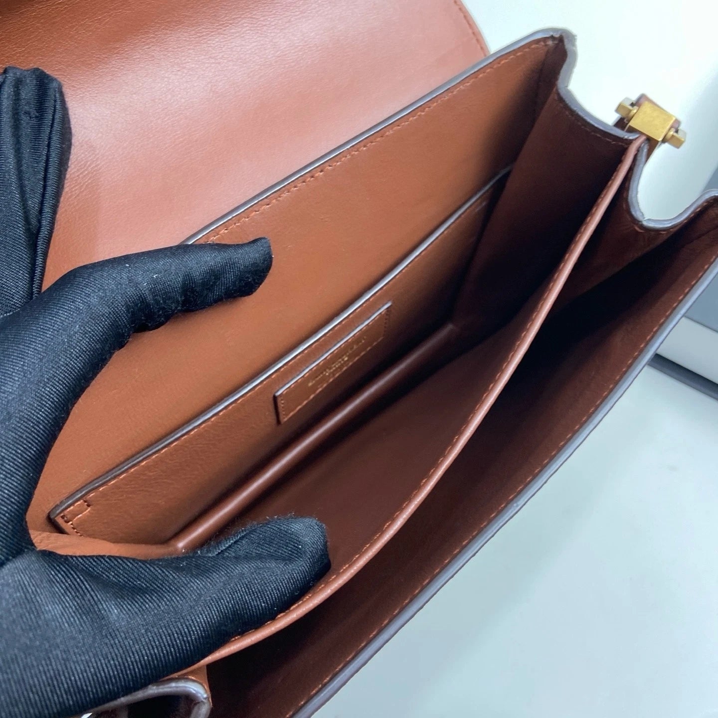 YSL LE MONOGRAMME Small Brown Leather Shoulder Crossbody Bag For Women
