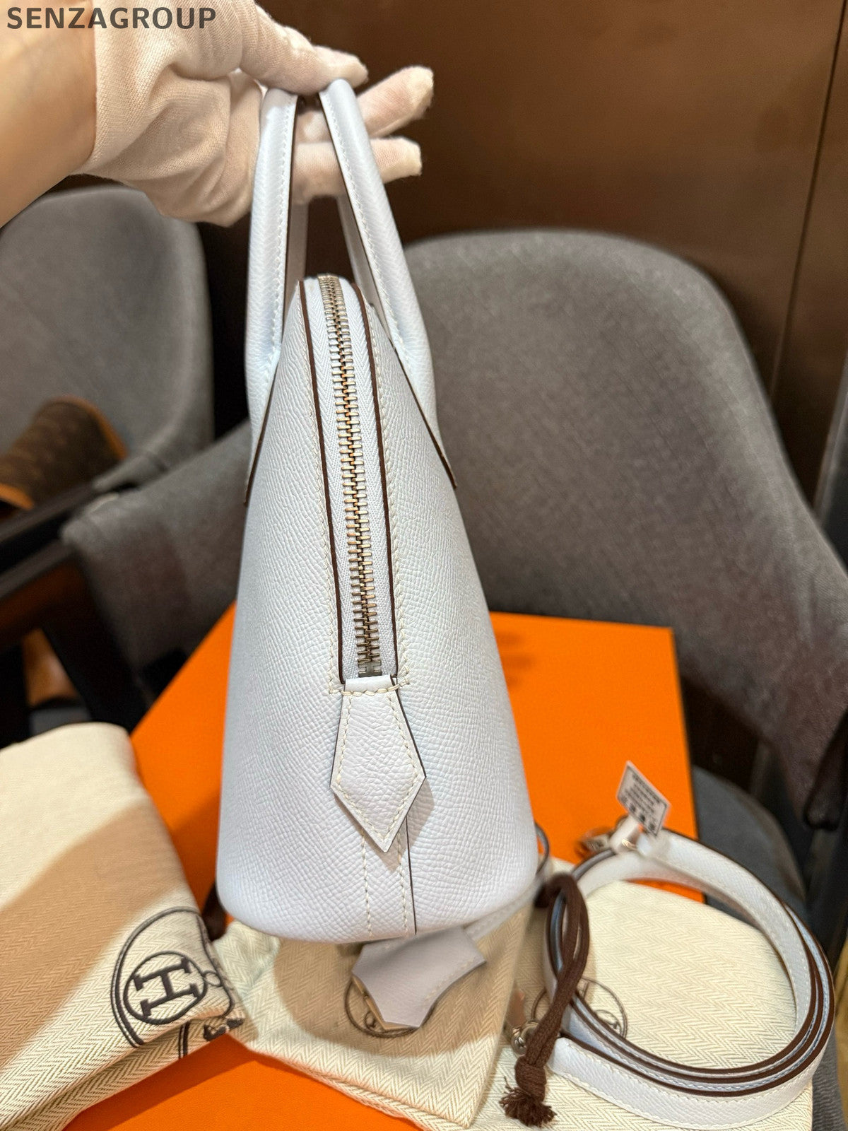 Hermès Bolide 25 Bag White Silver Hardware Classic Women's Handbag