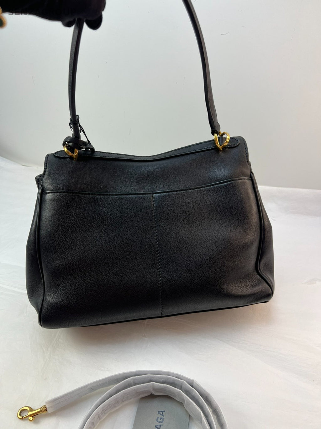 Balenciaga Rodeo PM Top Handle Shoulder Bag Crossbody Black Gold Women Classic