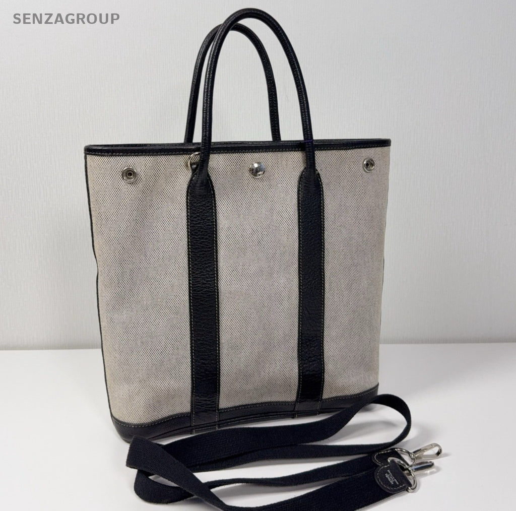 Hermes Garden Flie28 Handbag Crossbody Gray Black Silver Women Classic