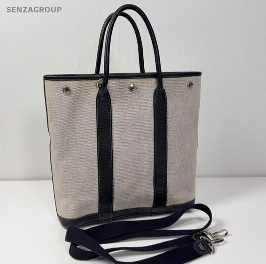 Hermes Garden Flie28 Handbag Crossbody Gray Black Silver Women Classic
